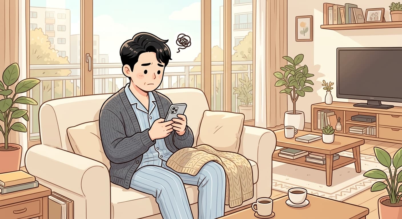 우미학 웹툰 1컷 — 생신날 아침